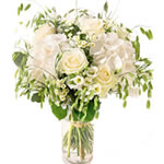Bouquet de fleurs variées blanches Interflora